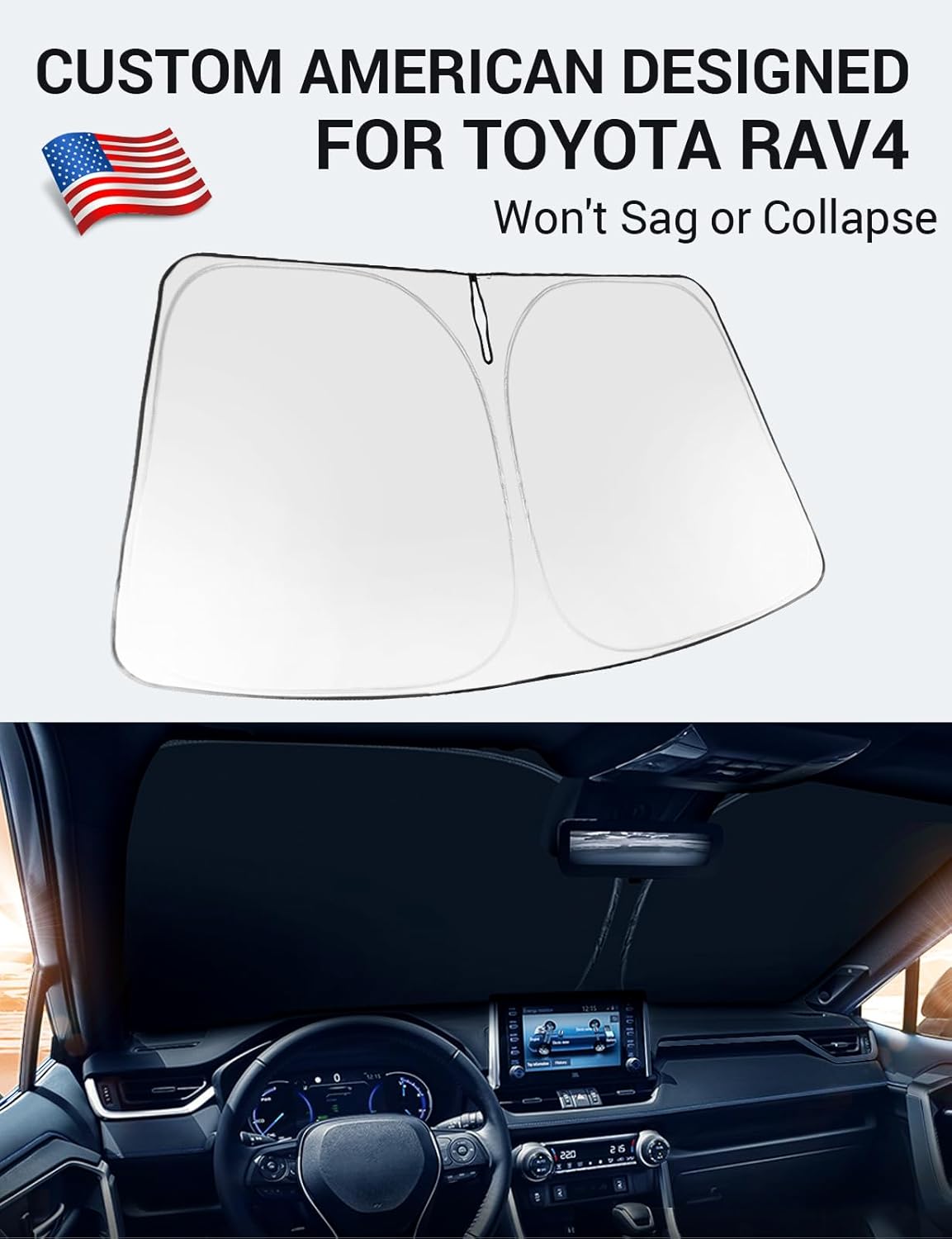 Proadsy for Nissan Rogue 2014-2020 Windshield Sun Shade 4-Layer Foldable Front Sunshade Protector Sun Visor Blocks UV Rays Keep Car Cooler