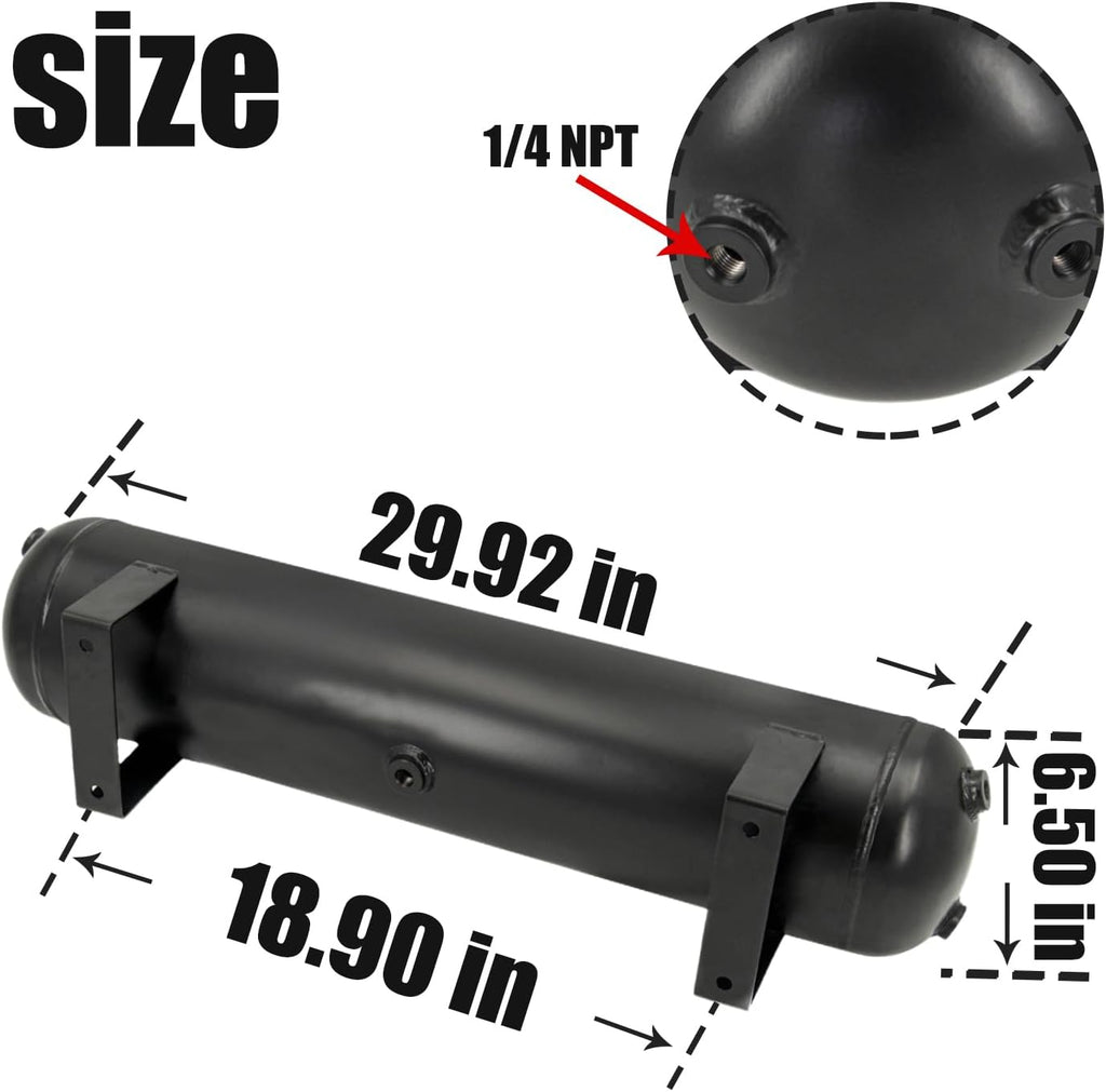5 Gallon Air Tank for Suspension/Air Ride/Bag/Car Train Truck Horn 18 Liter Compressed Air Storage Tank Air Ride Receiver Tank