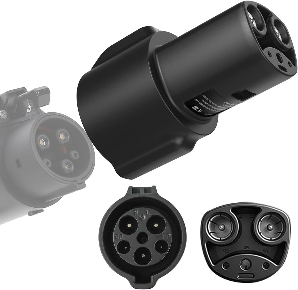 J1772 to Tesla Charging Adapter, 80A/250V Fast Charging, Compatible with Tesla Model 3/Y/S/X/Cybertruck, SAE J1772 EV Adapter for Tesla Cars Only, Easy Setup and Safety Certified