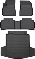 Wayhigh-All Weather Floor Mats & Cargo Liner Set for 2016-2024 2025 Chevy Malibu,Custom Fit TPE Heavy Duty Car Mats Chevy Malibu Accessories - Black