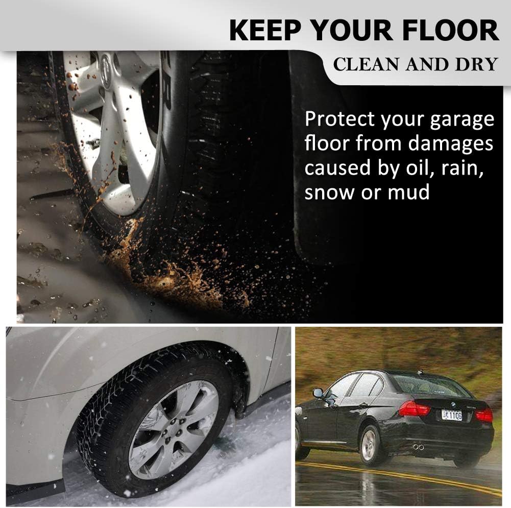 Garage Floor Mat for Under Car Oil Containment Mat for Snow, Mud, Rain - 7' 9" x 18', Black
