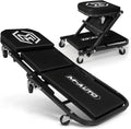 M-AUTO Foldable Z Creeper 2-in-1 Rolling Folding Car Creeper & Seat, 36" Adjustable Roller Garage Chair Lay Down or Sit, 330LBS Capacity Under Car Roller Creeper with 6 Swivel Casters, Black