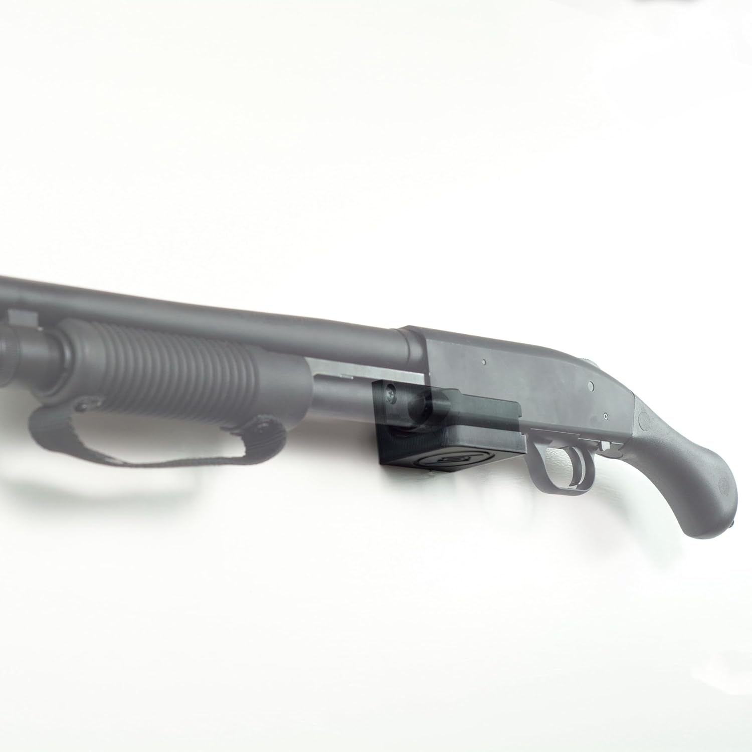 Spartan Mount Compatible with Mossberg 88, 500, 590 Shotgun Display Storage Organization System | Unique Low Profile Design | Gun Safe Wall Room Mounting Solution (12-Gauge, Barrel Points Left)