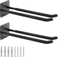 Sinoer Upgraded Garage Hooks,Shed Organizer, Utility Steel Garage Storage Hooks, 14 Inch Square Tube Garage Wall Mount Double Hooks for Yard, Tools, Car Tire, Garden Tools, 2 Pieces