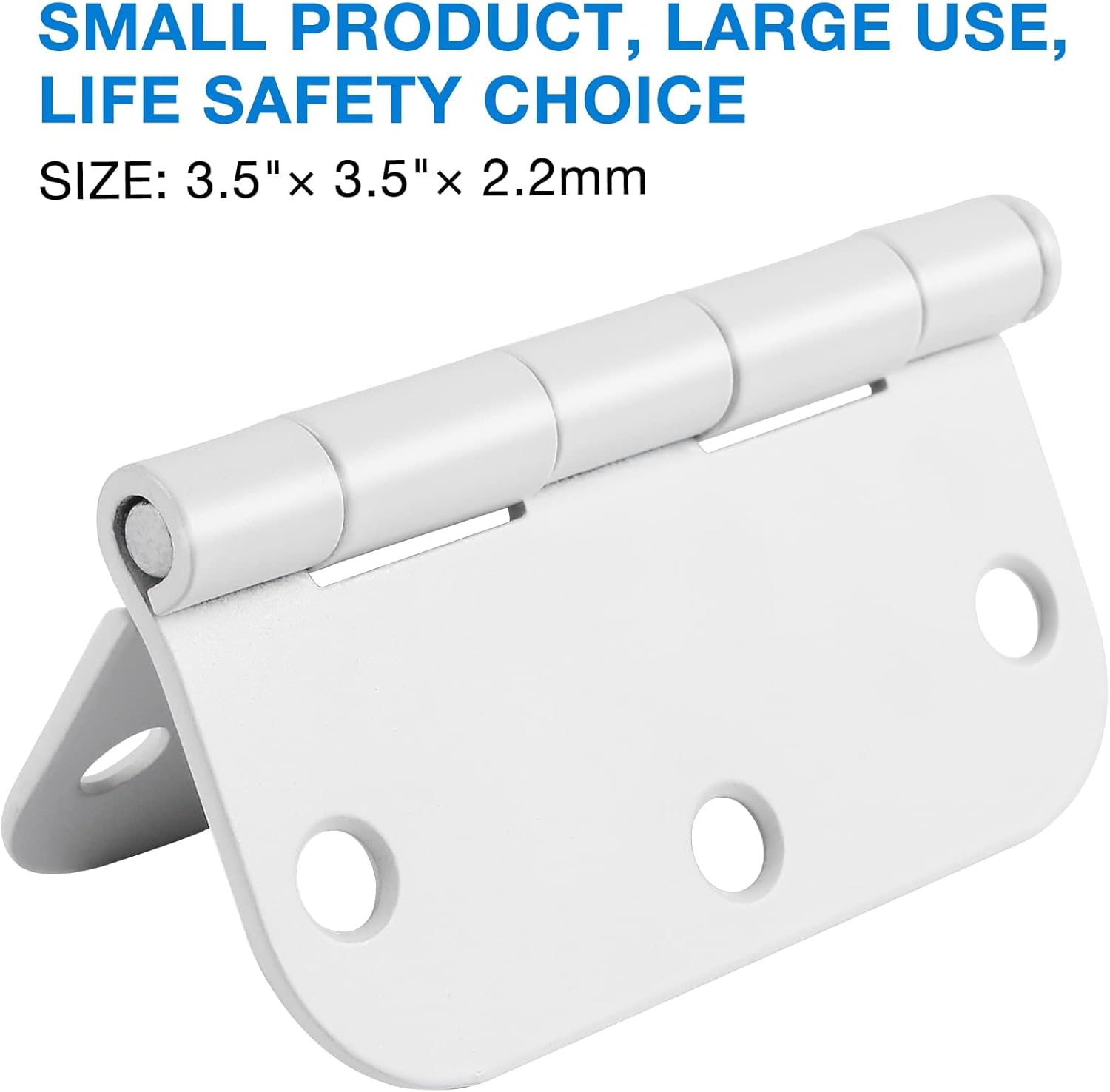 12 Pack Interior 3.5" Door Hinges for Doors 3 1/2 Inch White Matte Rounded 5/8" Noise Free Flat Residential Standard Hinge for Study Spare/Play/Lounge/Bed Room,Walk-in Closet,DIY Table,Celler,Balcony