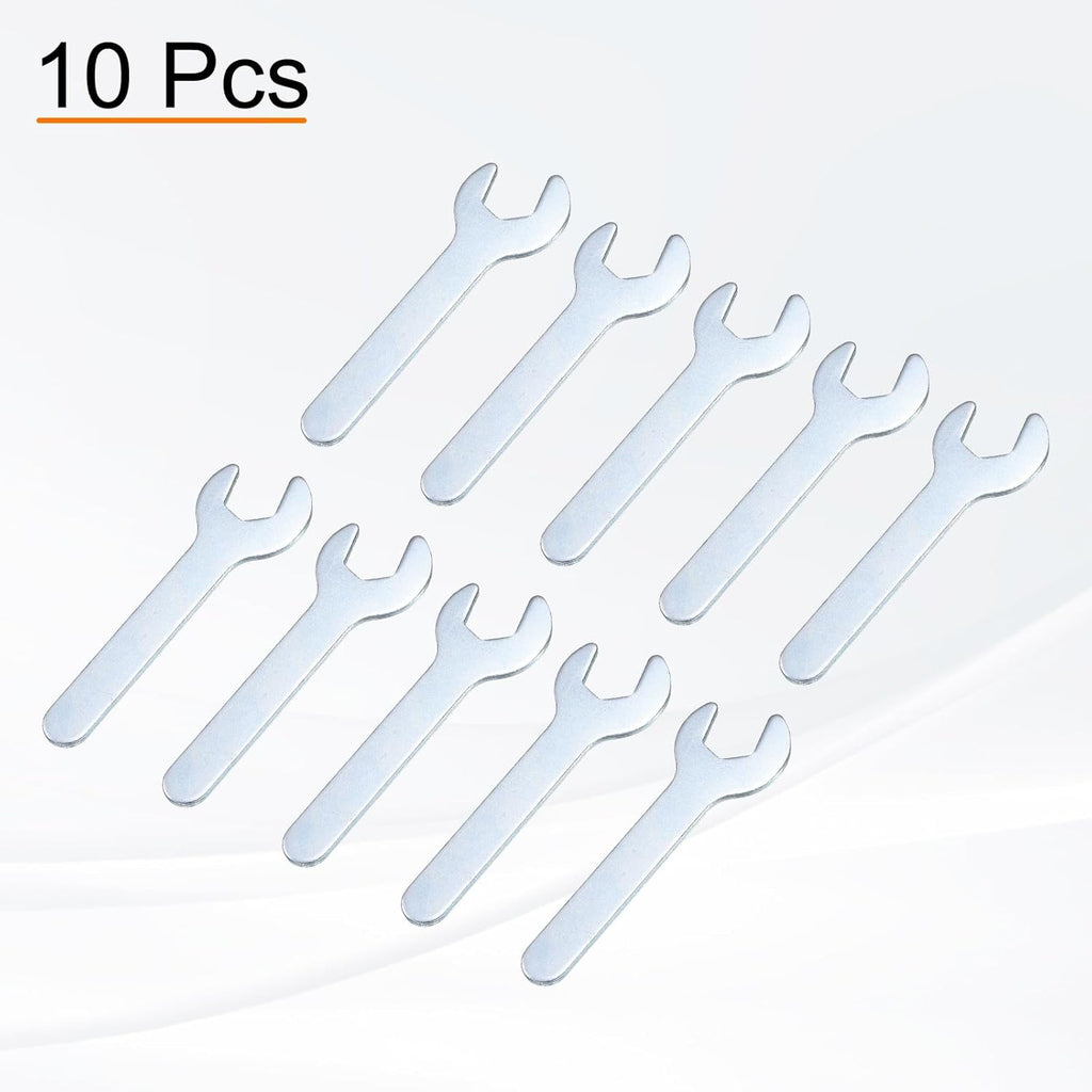 HARFINGTON 10pcs Small Open End Wrench 10x70x1.8mm Metric U-Shaped Single Open Ended Spanner Super Thin Flat Head Galvanizing Wrench for Automotive Repair Furniture Assembly