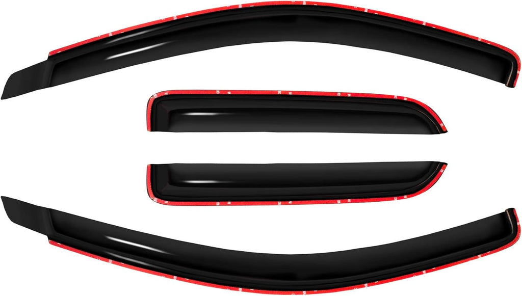 in Channel Window Visor Compatible with Dodge 02-08 Ram 1500 03-09 Ram 2500/3500 Quad Cab Sun Rain Guard Wind Deflector 194623