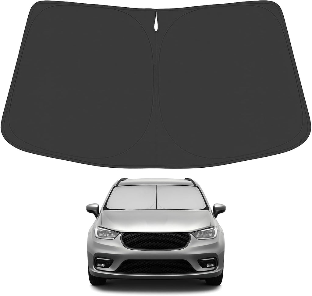 Proadsy 2025 Upgrade Windshield Sunshade Custom Fit 2017-2024 2025 Chrysler Pacifica Minivan Reflective Heat Sun UV Protector Foldable Front Window Shade Accessories