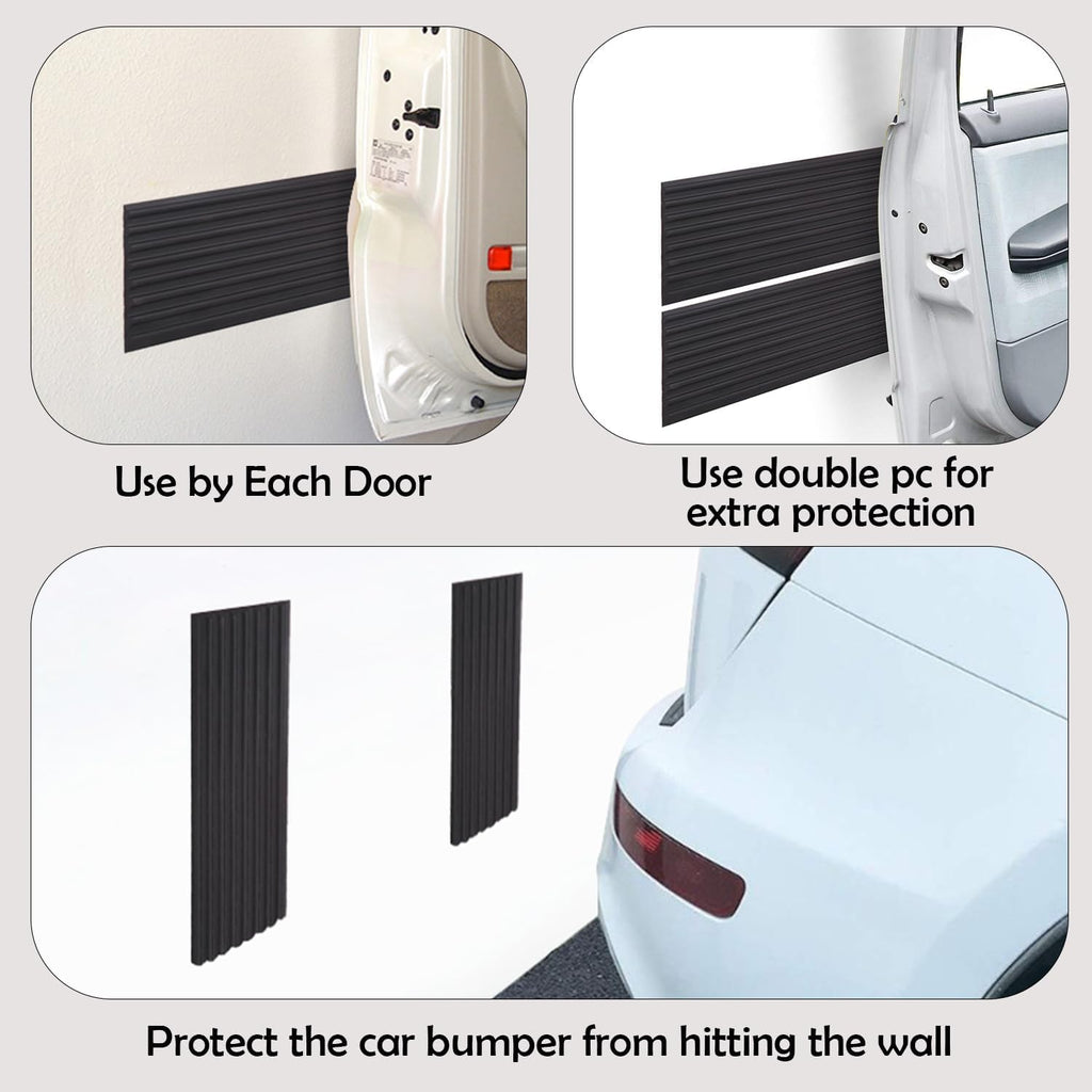 RUBBER BOND Garage Wall Protectors - 4in x 10ft Strong Self-Adhesive Rubber Bumper Protectors for Garage Walls - Heavy Duty, Waterproof and Anti-Scratch Garage Wall Protector for Car Doors (Black)