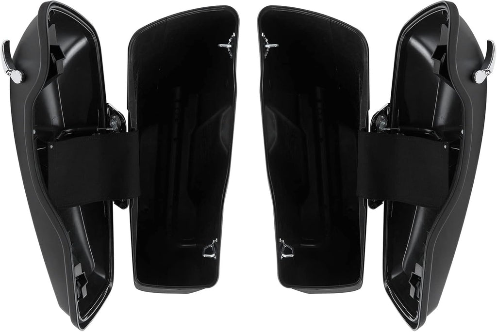 XFMT Motorcycle Matte Black 5" Extended Stretched Hard Saddlebags Saddle Bags For Harley Touring Road King Street Glide Road Glide Electra Glide Ultra Classic 2014-2023