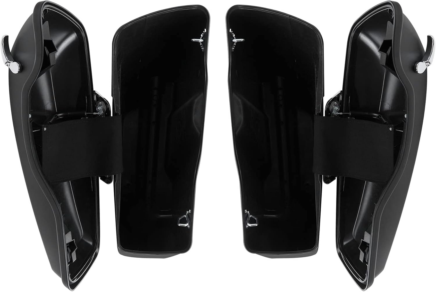 XFMT Motorcycle Matte Black 5" Extended Stretched Hard Saddlebags Saddle Bags For Harley Touring Road King Street Glide Road Glide Electra Glide Ultra Classic 2014-2023