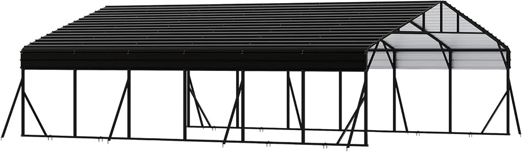 20' x 30' x 8.5' Heavy Duty Metal Carport with Galvanized Steel Roof, Steel Carport Kits Outdoor with Metal Roof, Galvanized Car Shelter for Tractors, Pickup, Boat, Car
