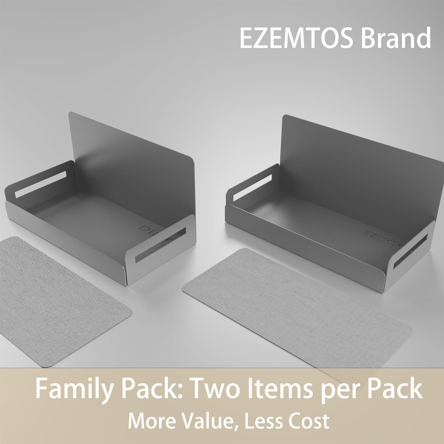 2-Pack Magnetic Spice Rack for Refrigerator and Microwave - Portable 6" Deep Magnetic Shelves for Classroom Kitchen Garage - Strong Magnetic Hold, Metallic Gray, Max 20LB Capacity