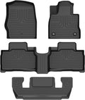 Wayhigh-All Weather Floor Mats Fit for 2020-2025 Ford Explorer 6 Seats TPE Car Mats Waterproof Heavy Duty Rubber Floor Liners for Explorer Accessories Custom Fit Black Liners