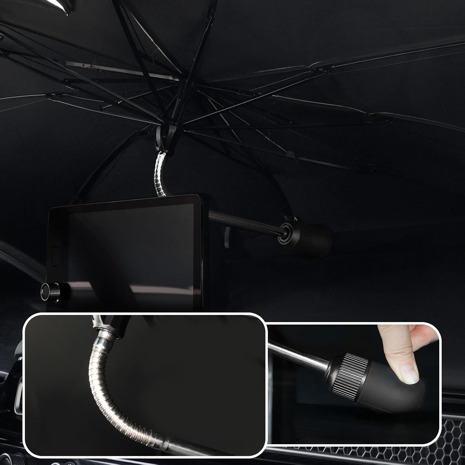 Umbrella Sunshade for Honda Civic 2025 2024 2023 2022 Accessories, Foldable Windshield Cover Sun Shade Umbrella Sun Visor UV Block Windshield, Ice Nano (for for Honda Civic 2022-2025