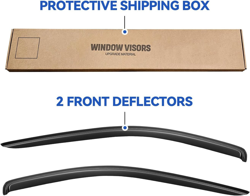Window Visors Rain Guards for 2002-2008 Dodge Ram 1500 Regular Cab, Out-Channel Window Vent Wind Deflectors Visors Shades for 2003-2009 Ram 2500 3500 Standard Cab