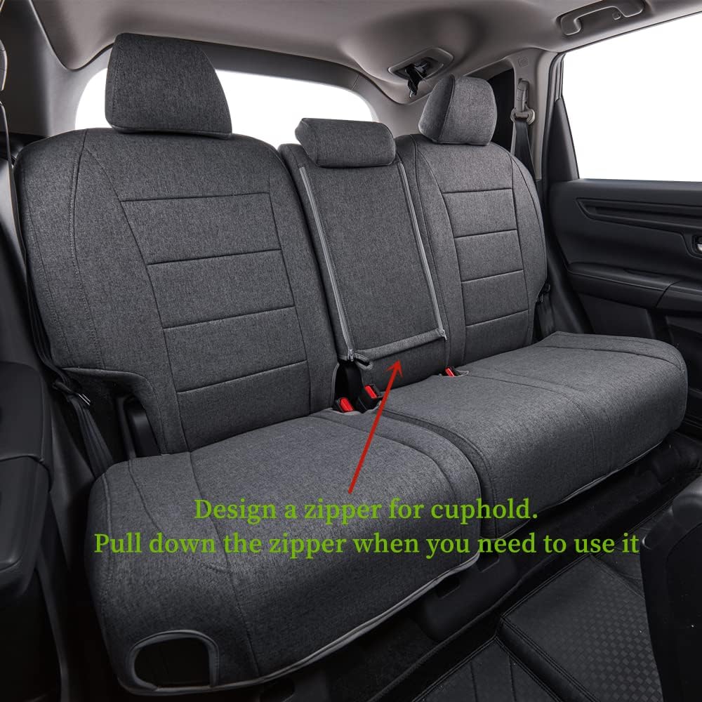 coverdream CRV Seat Covers Custom Fit for 2015 2016 Honda CRV LX,EX,SE,EX-L,Touring,Full Coverage,Airbag Compatible,Polyester Car Seat Protector(Full Set,Gray)