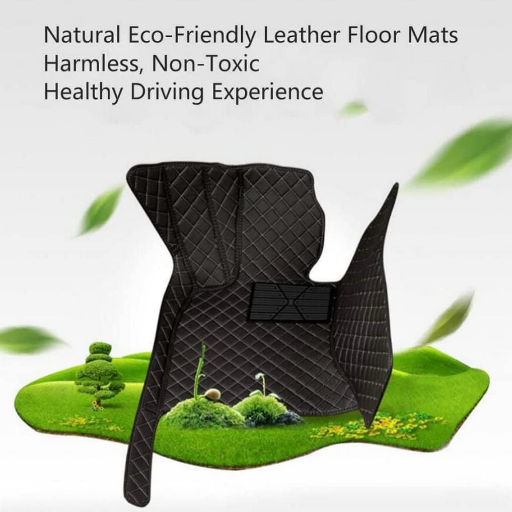 Custom All-Weather Protection Leather Car Floor Mats for Cars Sedan SUV Sports Car Waterproof Floor Mat (Black+Gray)