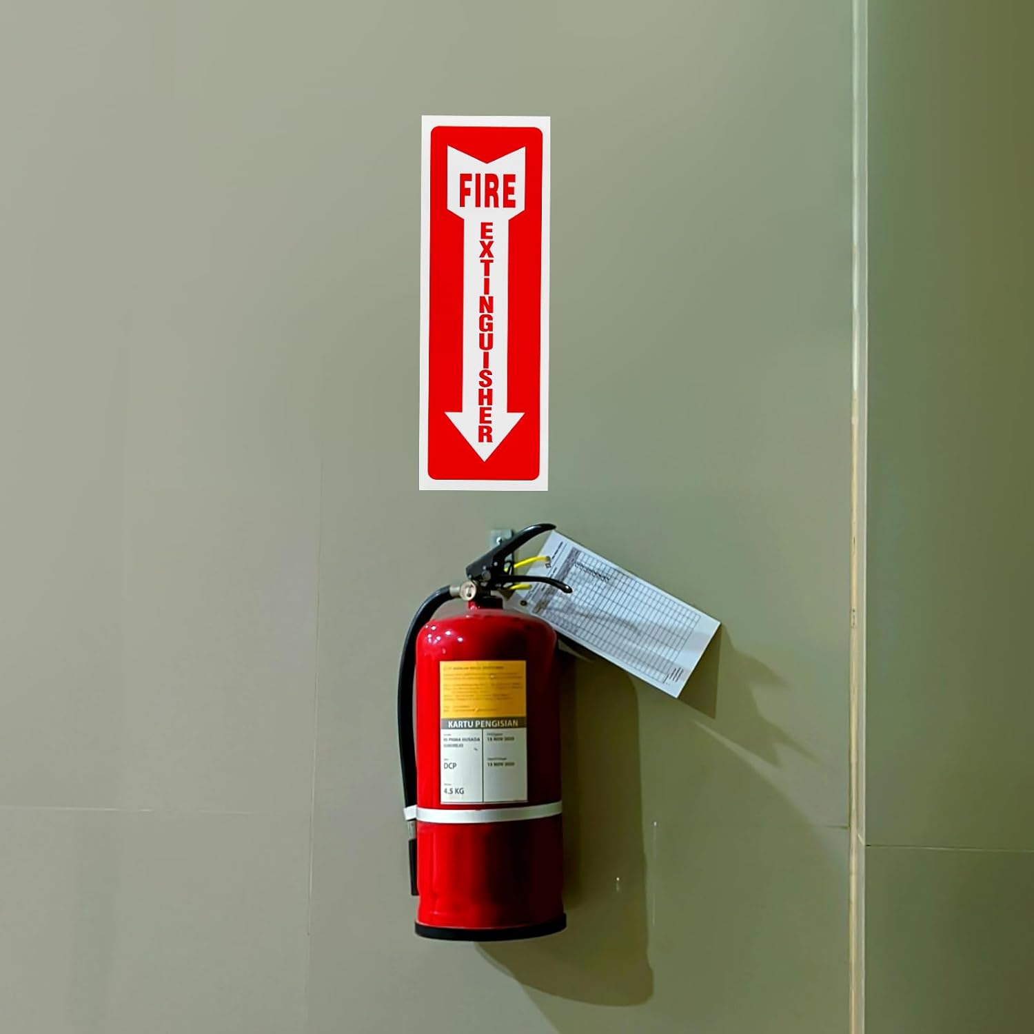 Madrigal fire extinguisher inside sticker,fire extinguisher sign,2 Pack-4x12"Premium Self-Adhesive Vinyl for UV, Weather, Scratch, Water and Fade Resistance, Indoor and Outdoor