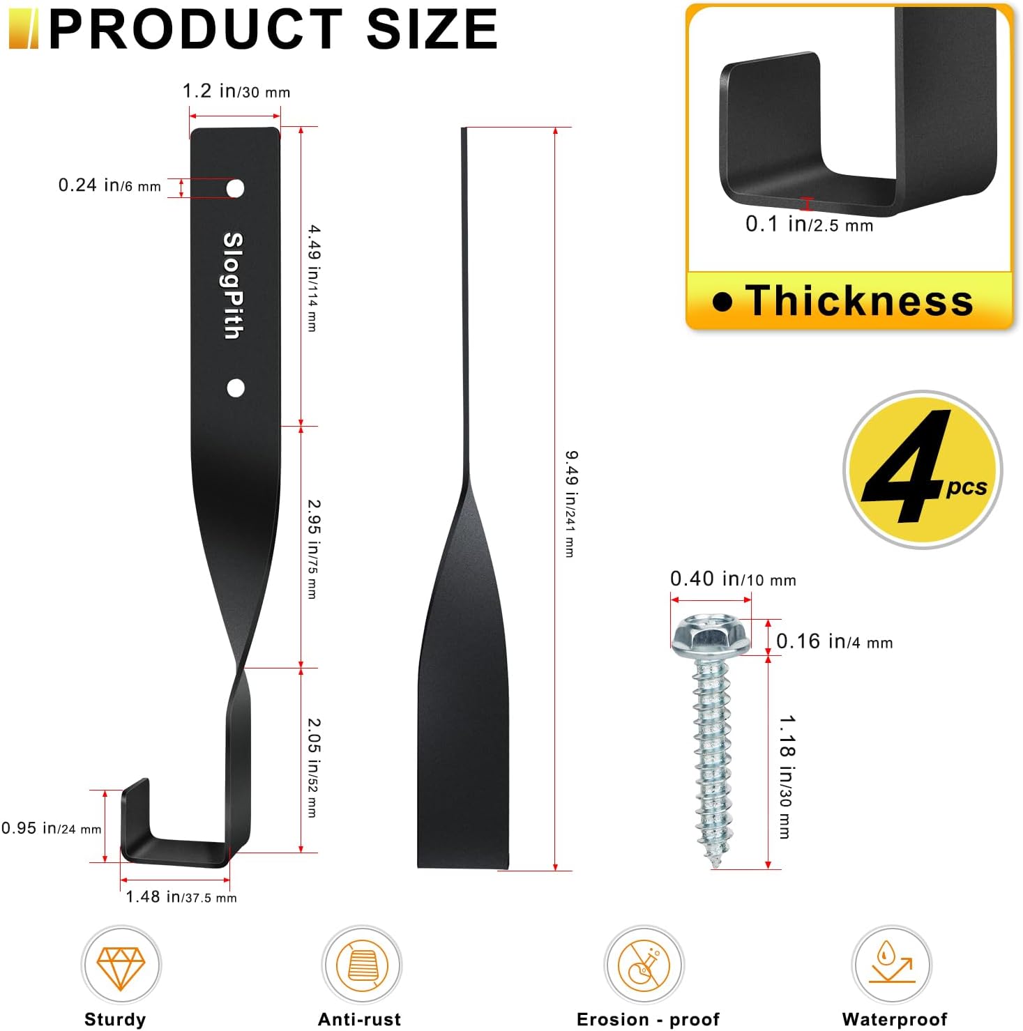 Chainsaw Hanger,Chainsaw Holder for Garage Wall Mount, Garage Storage Hooks for Chainsaw, Backpack Blower, Weed Eater & Tools,Rustproof Chainsaw Hook Organizes Tools, Saves Space(4 Pcs)