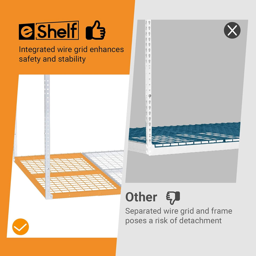 2ftx8ft Overhead Garage Storage Rack, Heavy-Duty Metal Garage Ceiling Storage Rack, 22''-40" Adjustable Ceiling Drop-Down, 400 lb. Loading Weight Capacity, White