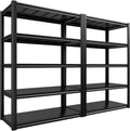 72" H Garage Shelving 2000LBS Heavy Duty Storage Shelves Adjustable 5 Tier Metal Shelves for Storage Garage Industrial Shelving Utility Racks,16" D x35.5 Wx72 H,Black