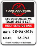 Oil Change Stickers for Windshield Personalized with Your Logo- Custom Oil Change Labels 2''-2.8'', Clear and White Next Service Due Labels for Car Auto Vehicle Window,50-10k Stickers (Small)