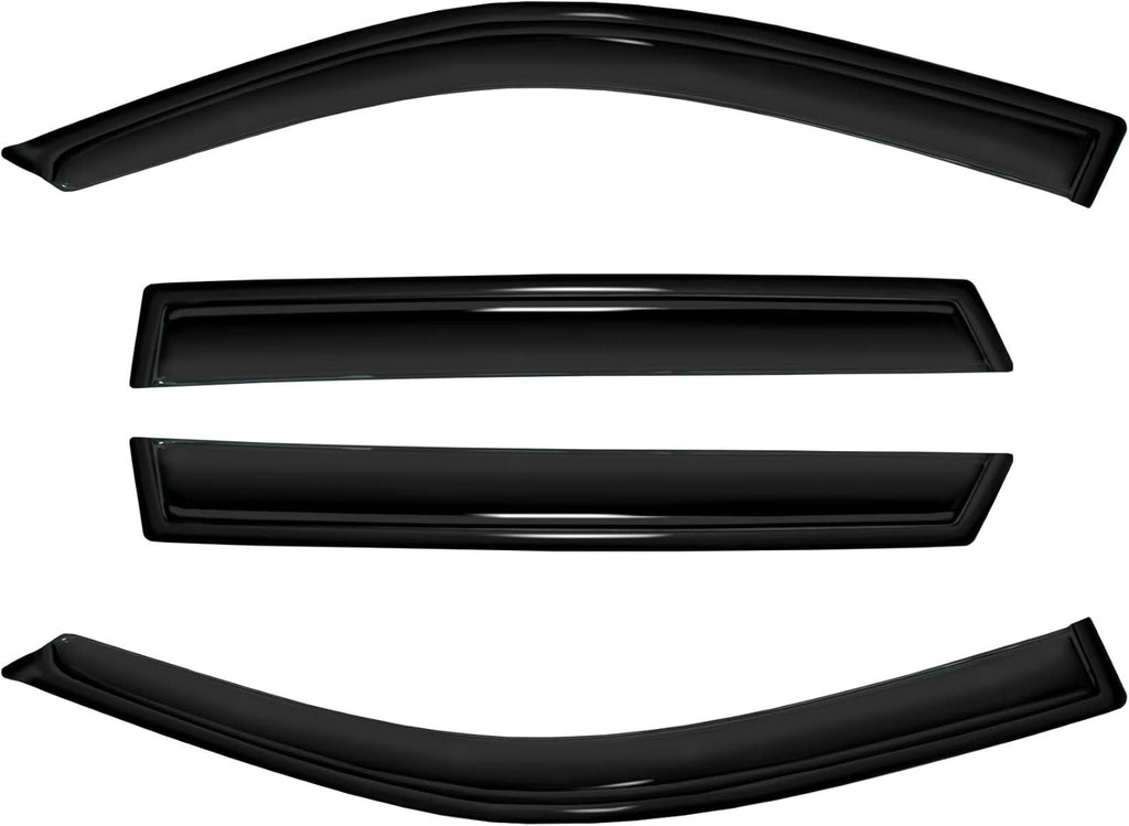 4pc Sun Rain Guards Window Visor Wind Deflector Compatible with Toyota RAV4 4 Door 2001-2005 Smoke 94434