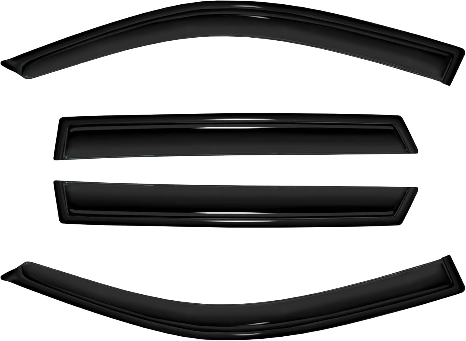 4pc Sun Rain Guards Window Visor Wind Deflector Compatible with Toyota RAV4 4 Door 2001-2005 Smoke 94434