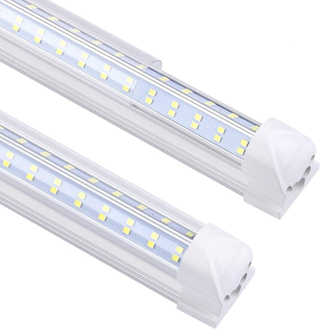 20 Pack, 8FT Led Shop Light, 144W 6000K 19800LM Clear White, Led Shop Light 8FT 110V Linkable Integrated V-Shape for Shop Garage, Warehouse