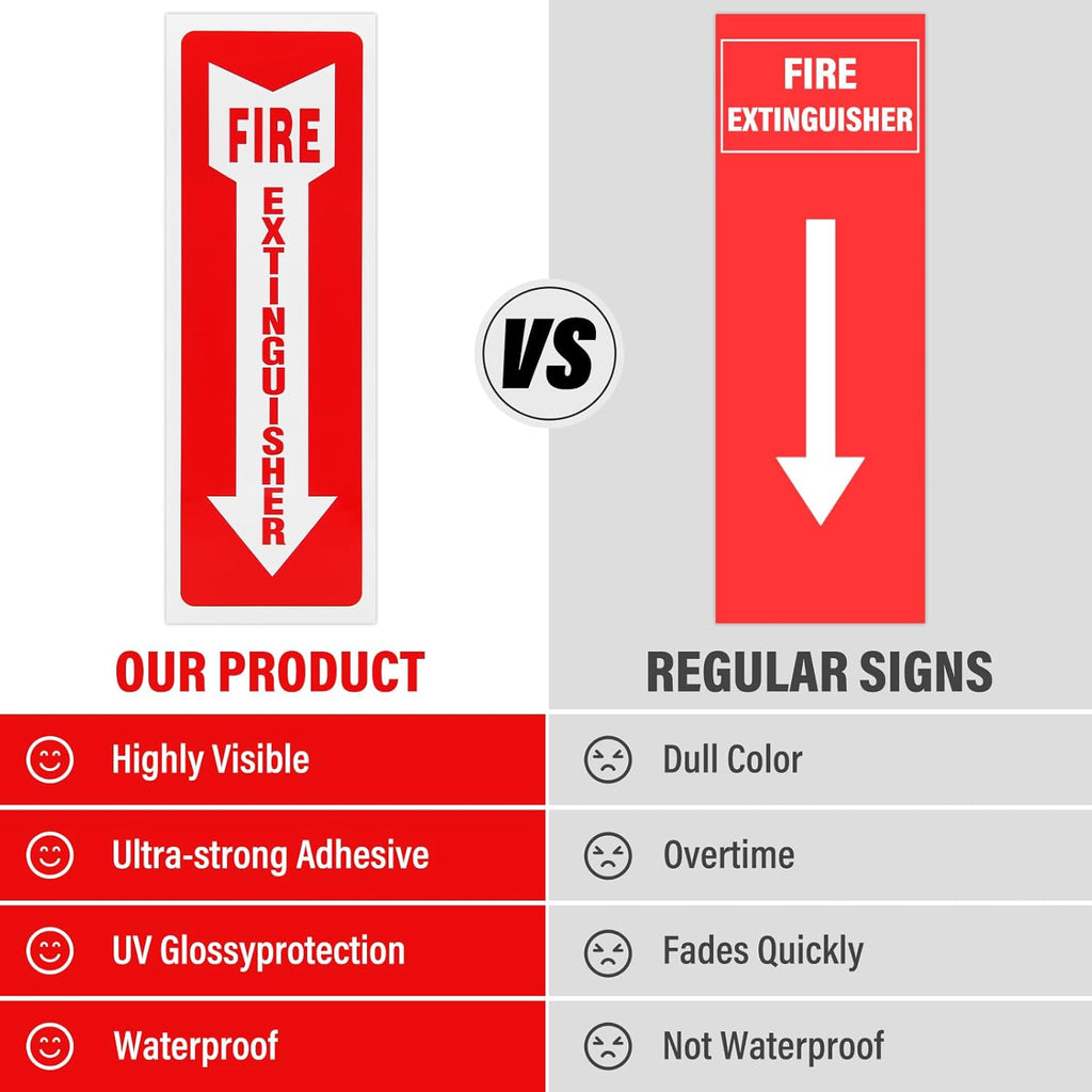 Madrigal fire extinguisher inside sticker,fire extinguisher sign,4 Pack-4x12"Premium Self-Adhesive Vinyl for UV, Weather, Scratch, Water and Fade Resistance, Indoor and Outdoor