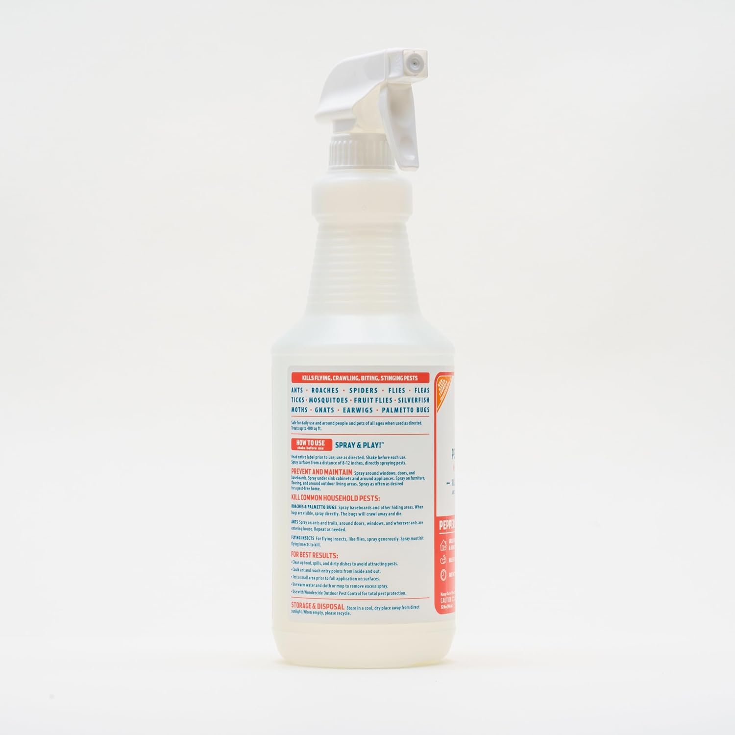 Wondercide - Indoor Pest Control Spray for Home and Kitchen - Ant, Roach, Spider, Fly, Flea, Bug Killer and Insect Repellent - with Natural Essential Oils - Pet and Family Safe — Peppermint 16 oz