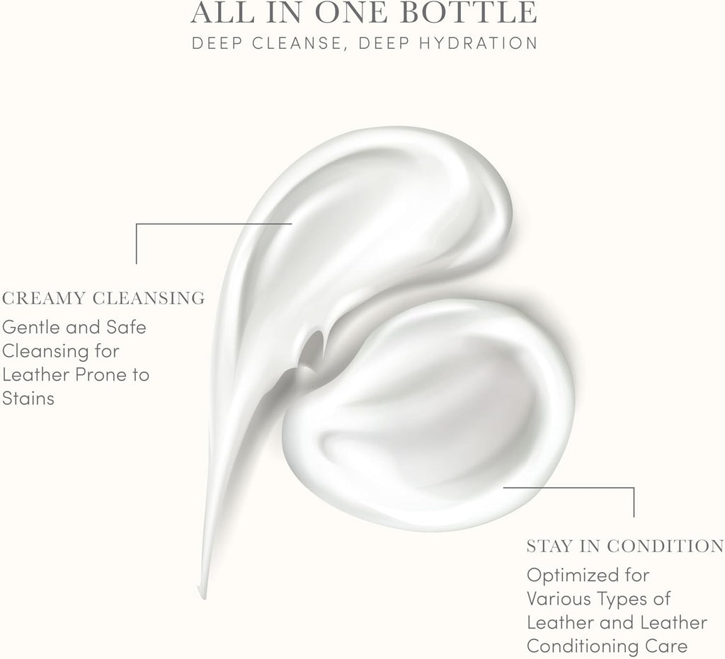 All-in-One Leather Cleaner and Conditioner for Luxury Handbags Sofas Wallets High-End Care for Fine Leather Cream Lotion Type Made in Korea