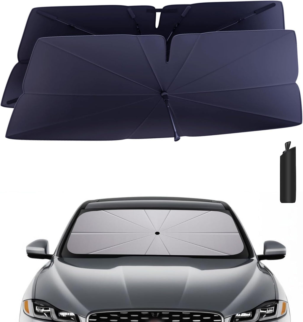 Windshield Sun Shade Umbrella for 2016-2025 Jaguar F-Pace Accessories: Custom Fit 240T Silver, Double Thickened, Foldable Sunshade Window Sun Visor, Ultimate 99% UV Blocking for Prestige/R-Sport/S/SVR