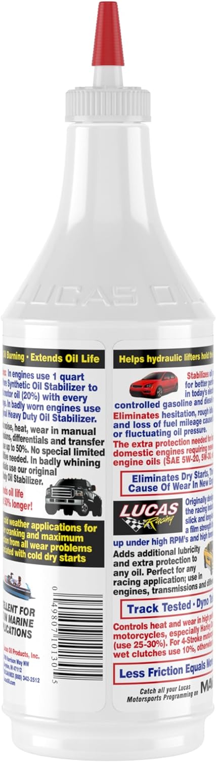 Lucas LUC10130 Synthetic Oil Stabilizer. Quart