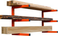 Lumber Storage Rack Wall Mount, Heavy Duty Metal Wood Organizer with 3-Level Each Shelf Holds Up 200 Lbs, Indoor & Outdoor Use