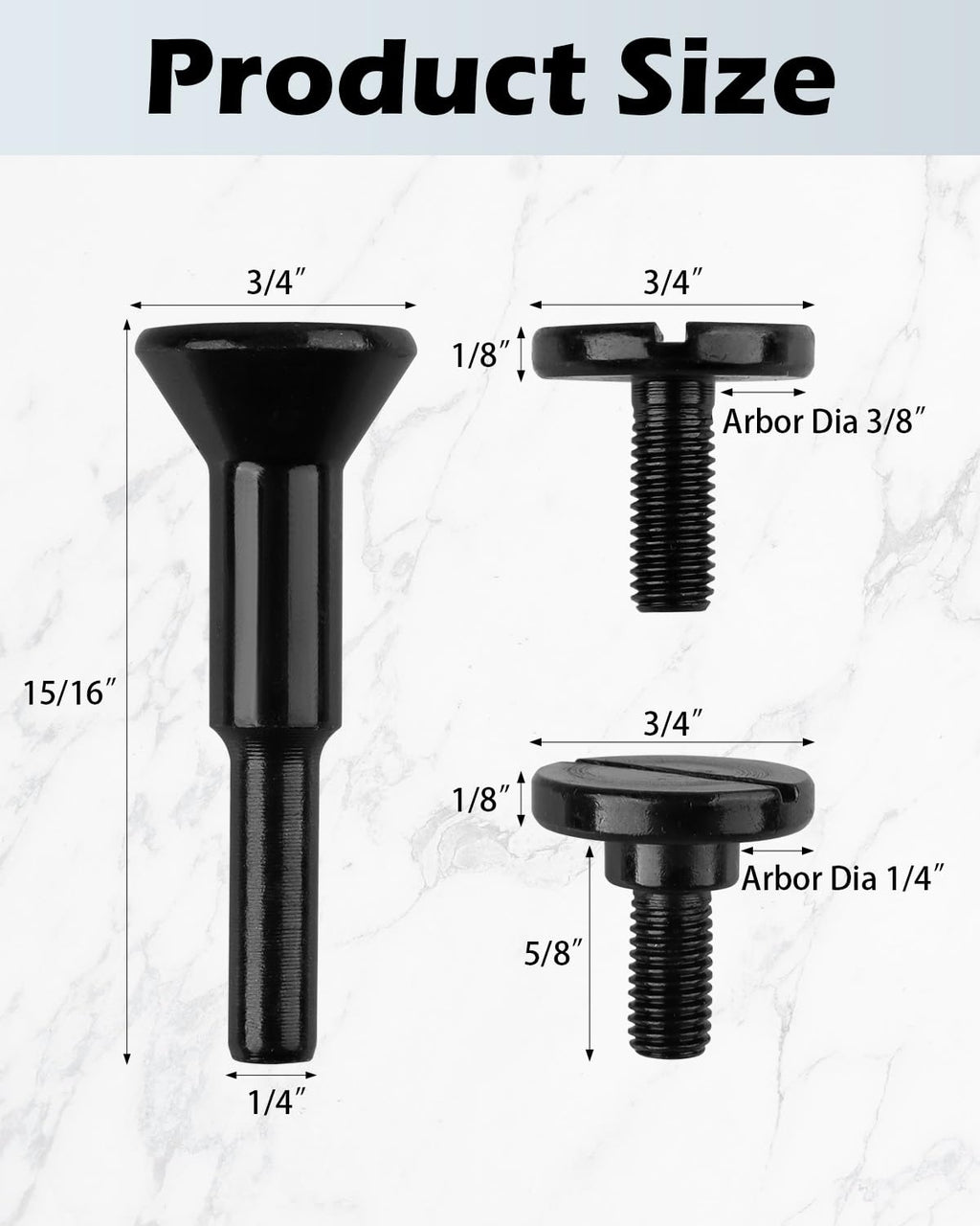 2 Pack Die Grinder Cut Off Wheel Arbor, Mounting Mandrel 3/8" & 1/4" Arbor for Die Grinder Accessories Drill Bits Tool