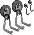 3-H Heavy Duty Magnet Garage Hooks 2 Pack, Large Strong Magnetic Hooks for Hanging Cordless Power Drill, Utility Magnetic Tool Holder for Metal Cabinet, Steel Pegboard, Toolbox, Garage(Grey)