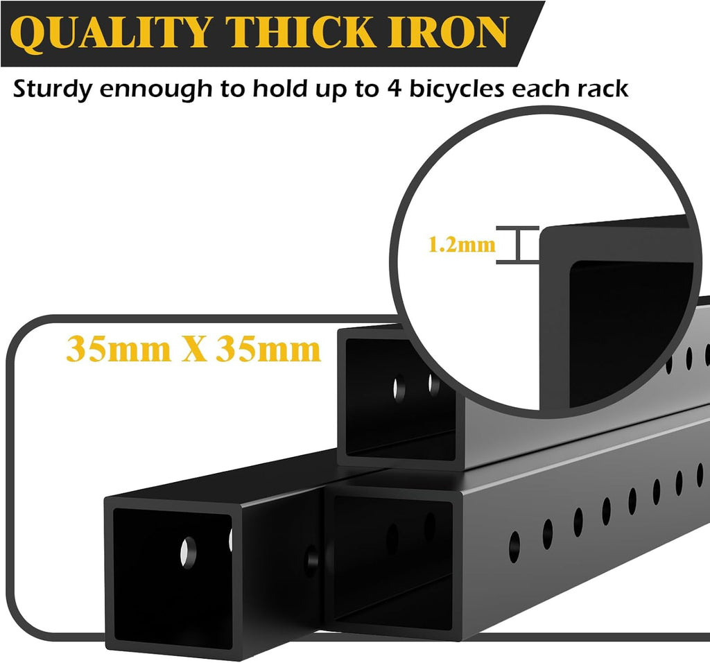 640Lbs Ceiling Mounted Bike Rack, Bike Storage Rack with 8 Adjustable Hooks, Indoor Metal Bike Rack Hanger Storage, 2pcs Set Bike Racks for Home and Garage, Up to 8 Bikes