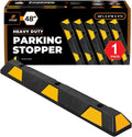 Xpose Safety 48" Heavy Duty Rubber Parking Stopper – 1 Pack Wheel Blocks for Garage, Driveway, or Ramp – Car Bumper Stop with Yellow Reflective Strips – Removable Floor Mount