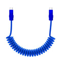 chubbycable Curly Chubby - Retractable Fast Charging Cable 240W Coiled Charger Cord for Car Durable USB-C Cable for Phones, Tablets and More, Dark Blue+Dark Blue, Type-C to Type-C, 1.3FT-2.3FT