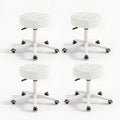 Small Chair Round Rolling Stool with Wheels PU Leather Height Adjustable Swivel Drafting Work SPA Salon Stools Home Office Chair,4 Pack