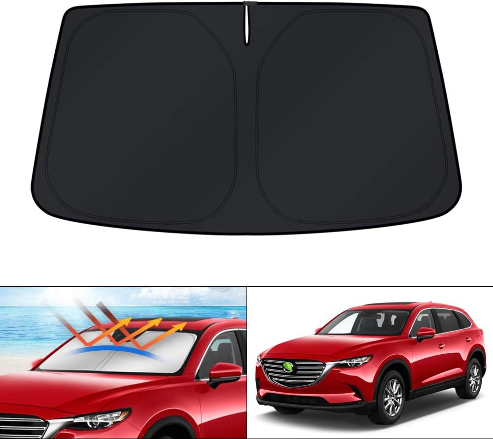 KUST Windshield Sun Shade for Mazda CX-9 2016-2024 2025 CX9 Accessories Sunshade Window Sun Visor Protector Foldable Blocks UV Rays Keep Your Car Cool