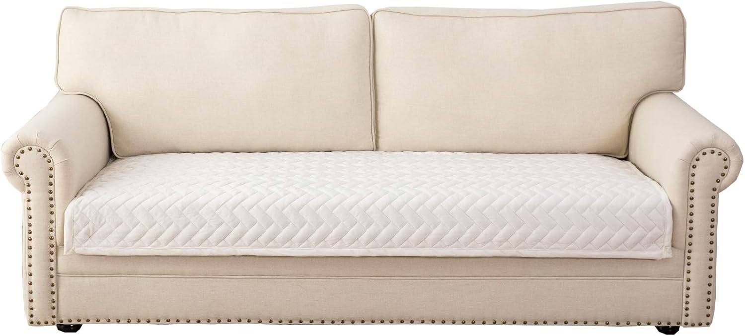 Eismodra Couch Cover,Sectional Couch Covers,Sofa Covers for 3 Cushion Couch,Anti-Slip Sofa Slipcovers for Dogs Cats Kids Loveseat Recliner L Shaped Armrest Backrest,White 36''x94''(Only 1 Piece)