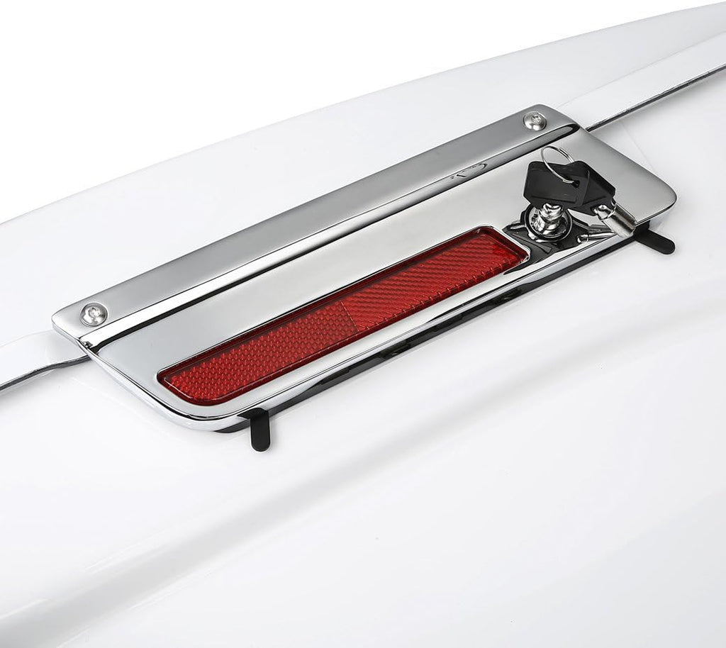 XFMT Motorcycle Stretched Saddlebags 5" Extended Hard Saddle Bags For Harley Touring Road King Street Glide Road Glide Electra Glide Ultra Classic 1993-2013, White