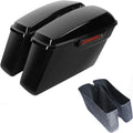 Green-L Vivid Black Hard Saddlebags with Black Latch Keys Liners Fit for Harley Touring Road King Street Glide Electra Ultra Classic 2014-2024