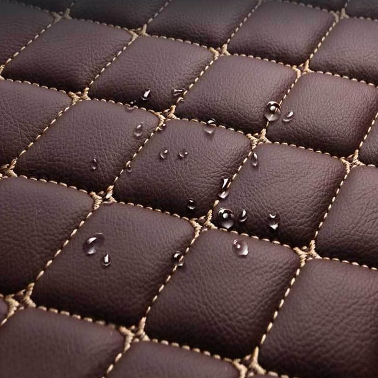 Customized personalized car floor mats, all-weather luxury car floor mats, waterproof and anti slip leather car floor mat lining, 95% customized car, truck, and SUV floor mats (Wine red stripes)