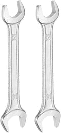 HARFINGTON 2pcs Double Open End Wrench 12mm x 14mm Metric 15 Degree Offset Angle Small Flat Head Wrench Galvanizing Open Ended Spanner for Automotive Repair Furniture Assembly