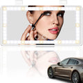 Car Visor Mirror with Rechargeable LED Light - 3 Light Modes & Dimmable Touch Screen - Clip on Big Sun Visor Vanity Mirror for Truck - Passenger Princess Car Accessories for Women Girl- White