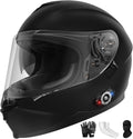 Full Face FreedConn Motorcycle Helmet Bluetooth 5.0 Integrated 2 Way Intercom DOT FMVSS-218 Rated Motorbike Helmet Communication with Dual Visor MP3 for Men Women New EPS